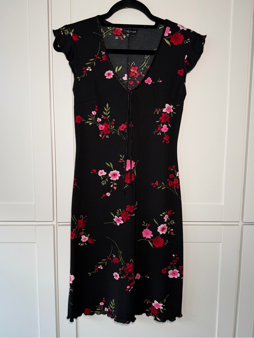 Y2K My Michelle Floral Lettuce Edge Midi Dress Small Whimsical Fairy Gothic